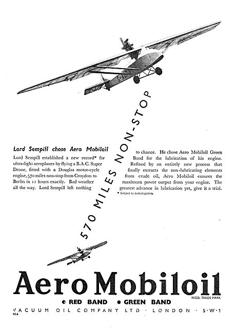 Aero Mobiloil - Lord Sempill BAC Drone                           