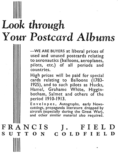 Francis Field Postal Covers & Postcards                          