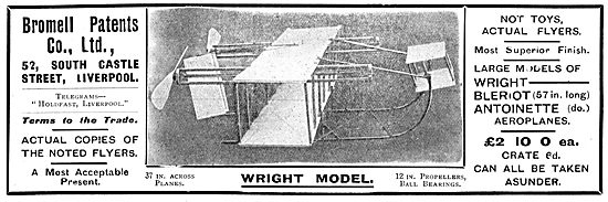 Bromell Patents : Models. Copies Of Fliers                       