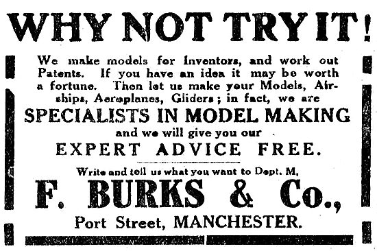 F.Burks & Co Specialists In Aeroplane Model Making               