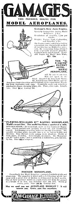 Gamages - The Premier House For Model Aeroplanes                 