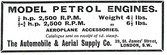 The Automobile & Aerial Supply Co Aero Model Petrol Engines      