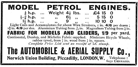 The Automobile & Aerial Supply Co - Model Engines & Accessories  