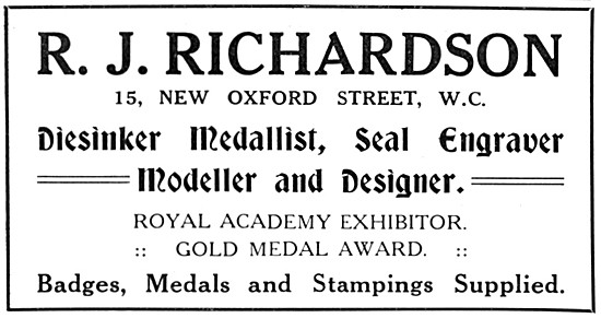 R.J.Richardson. Diesinker, Medallist, Seal Engraver & Modeller   