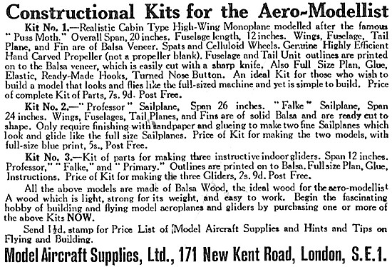 Model Aircraft Supplies Ltd. 171 New Kent Rd, London. S.E.1      