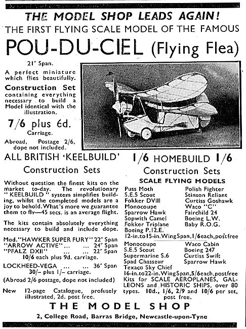 The Model Shop (Newcastle) - Pou-Du-Ciel. Flying Flea.           