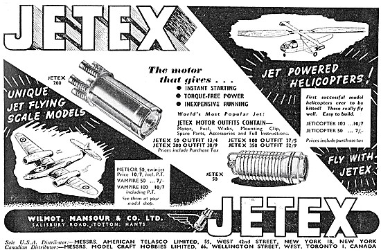 Jetex Model Aircraft Motors - Jetex Model Aircraft Kits          