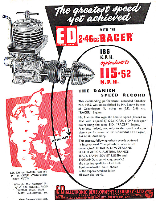 ED  2.46 cc  Model Aircraft Engine                               