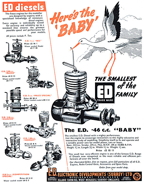 ED  0.46 cc Model Aircraft Engine                                