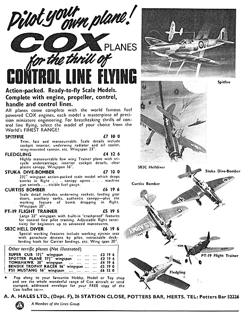 COX Control Line Model Aircraft                                  