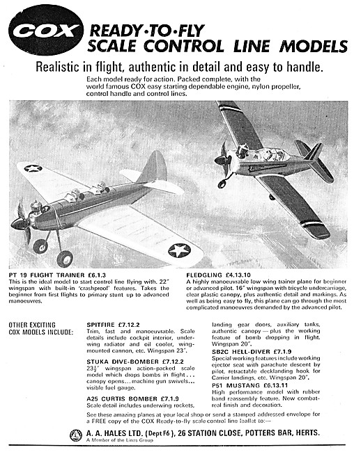 COX Control Line Model Aircraft                                  