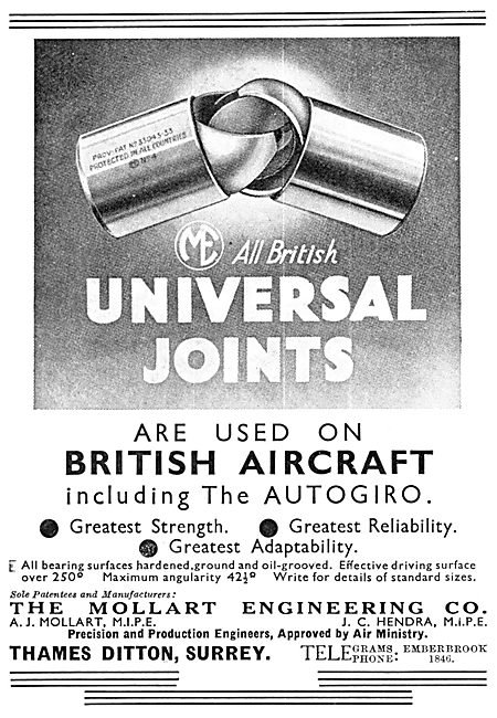 Mollart Universal Joints 1934                                    