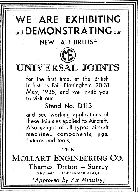 Mollart Universal Ball Joints - Air Ministry Approved            