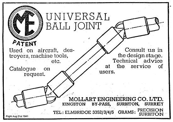 Mollart Universal Ball Joints For Aircraft                       