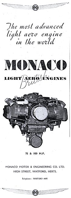 Monaco Light Aero Engines 75 & 100 HP  - Watford                 