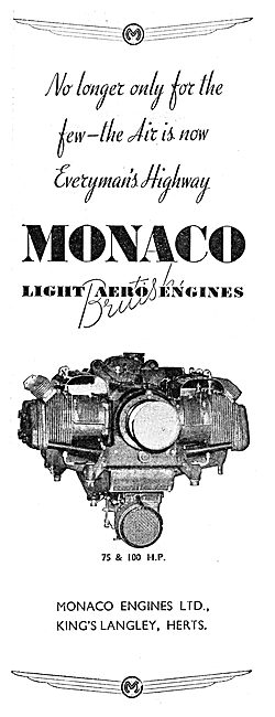 Monaco 75 & 100 HP Aero Engines                                  