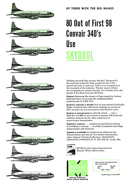 Monsanto Skydrol Hydraulic Fluids For Aircraft                   