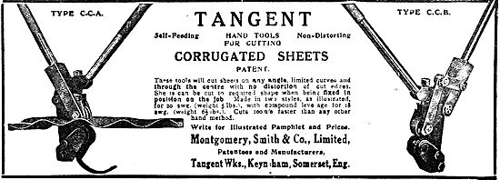 Montgomery Smith Tangent Hand Tools For Metal Cutting            