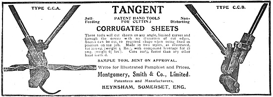 Montgomery Smith Tangent Hand Tools For Metal Cutting            