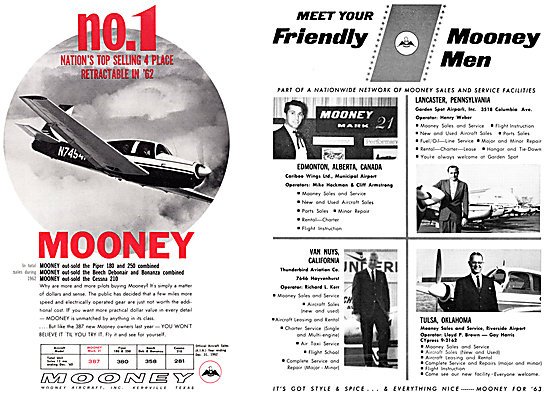 Mooney Aircraft 1963  - Mooney Aircraft Dealers                  