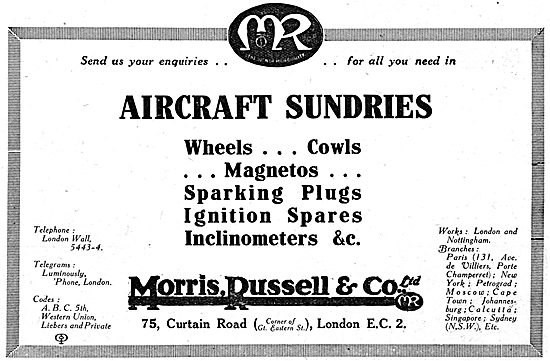 Morris,Russell & Co.Aircraft Sundries - Nottingham & London      