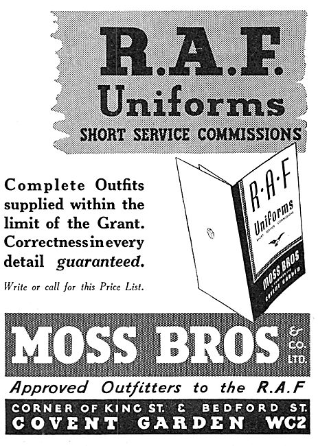 Moss Bros RAF Uniforms                                           