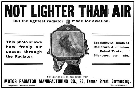 Motor Radiator Manufacturing Co. Aero-Engine Radiators           