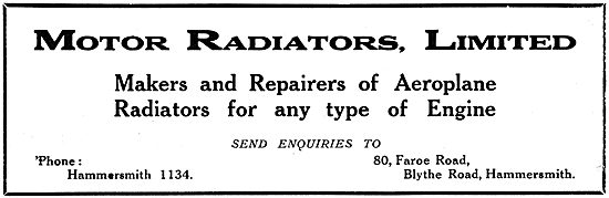 Motor Radiators Ltd - Aero Engine Radiators & Repairs.           