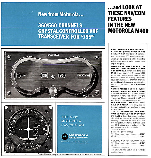 Motorola M400 NAV/COM 1962                                       