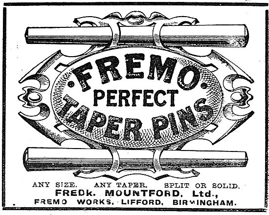 Fredk Mountford Fremo Taper Pins For Aircraft Constructors       