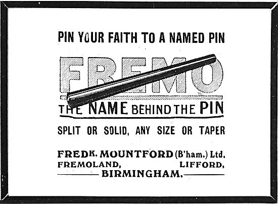 Fredk Mountford Fremo Taper Pins 1918                            