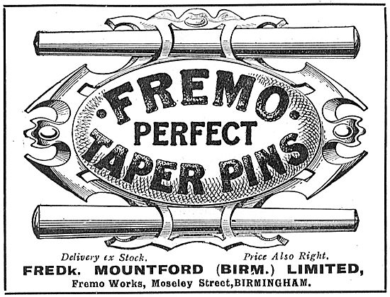 Fredk Mountford Fremo Taper Pins For Aircraft Constructors       