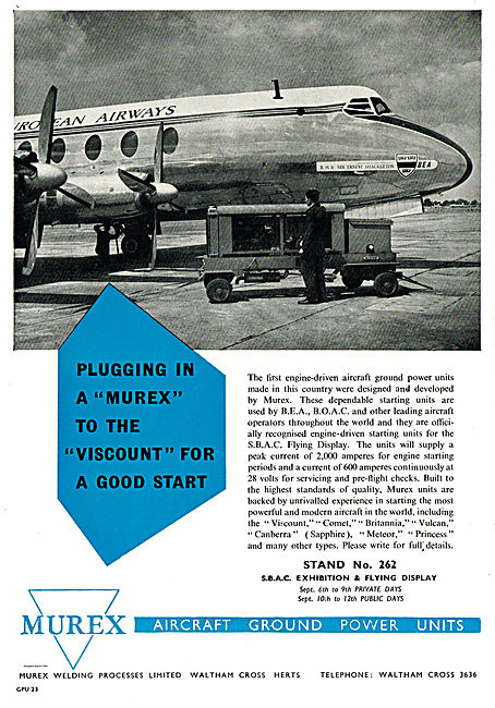 Murex Aircraft Ground Power Units Used By BOAC & BEA             