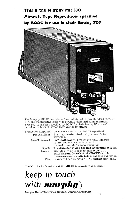 Murphy Radio Ltd: Aircraft P/A.Equipment                         