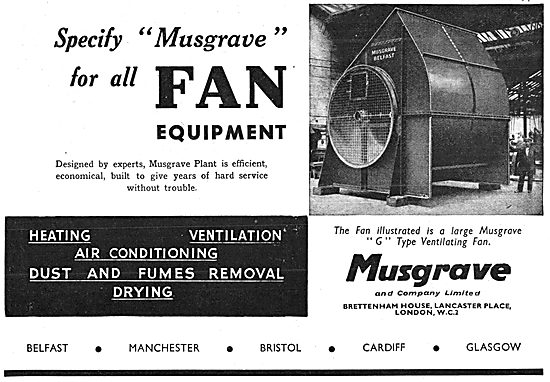 Musgrave G Type Ventilating Fan  1941                            