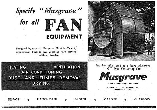 Musgrave Factory G Type Ventilating Fans.                        