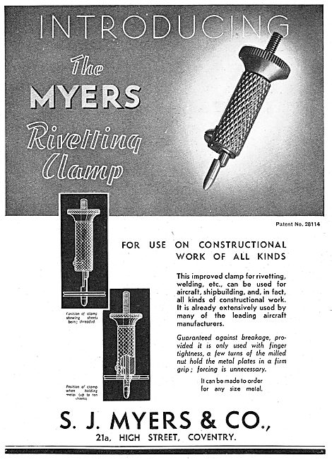 Myers Aircraft Riveting Equipment                                