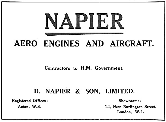 Napier Aero Engines 1918                                         