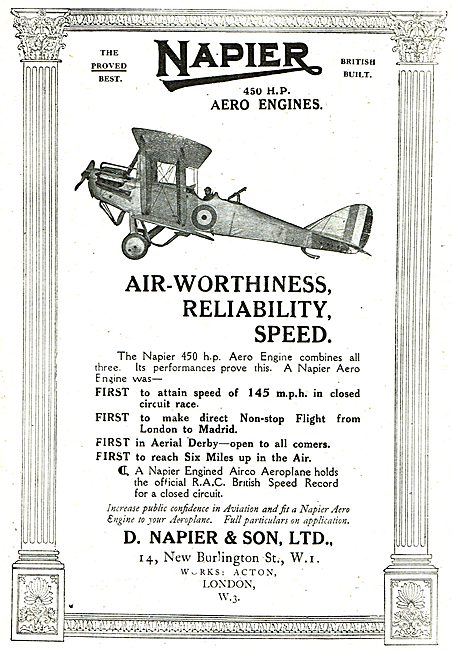 Napier 450 HP Aero Engine                                        