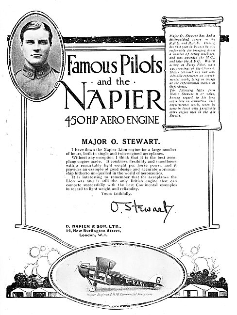 Napier Aero Engine Testimonials -  Major O.Stewart               