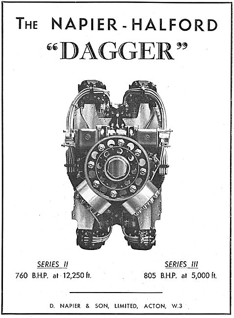 Napier-Halford Dagger Series III  Aero Engine                    