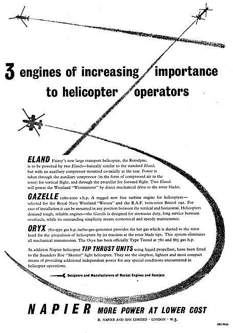 Napier Gas Turbine Helicopter Engines                            