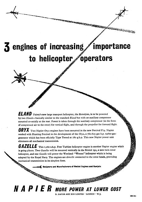 Napier Gas Turbine Helicopter Engines                            