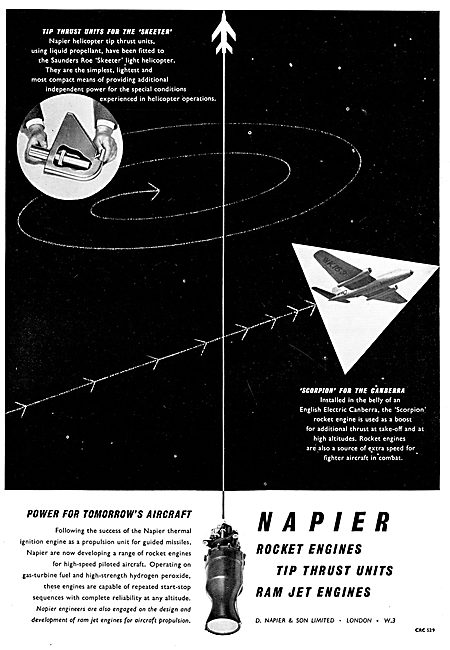 Napier Rocket Engines - Tip Thrusters & Ram Jets                 