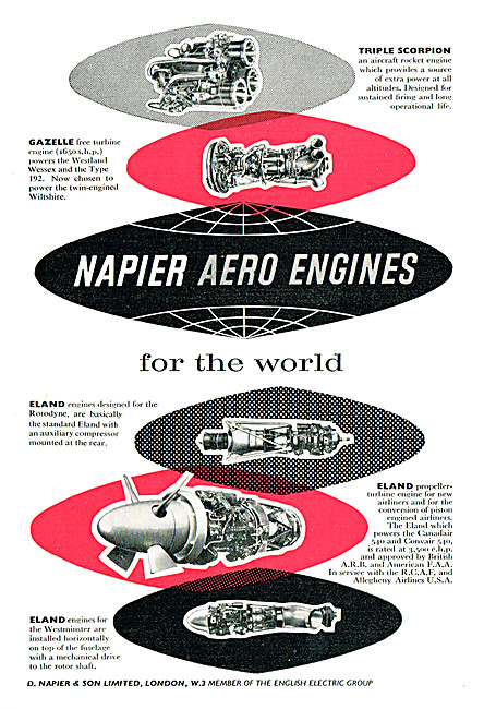 Napier Aero Engines - Napier Eland - Napier Triple Scorpion      