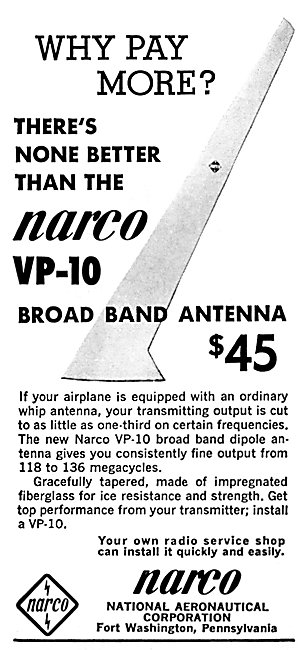 Narco Avionics - Narco VP-10 Broad Band Antenna                  