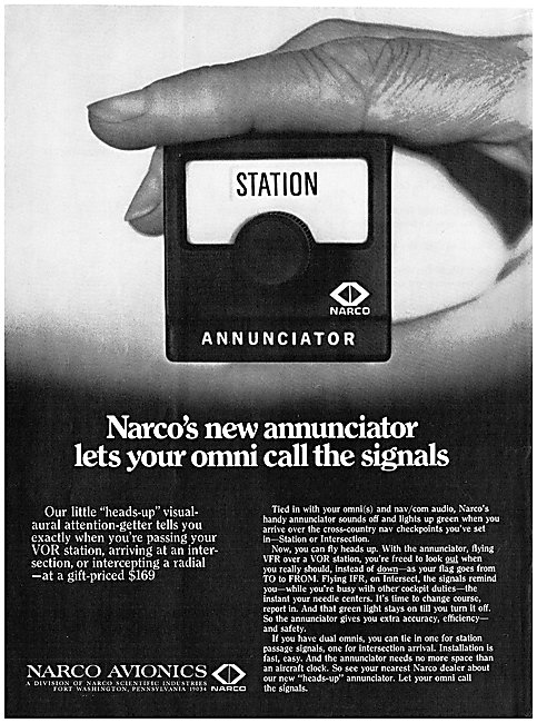 Narco Heads-Up Annunciator 1969                                  