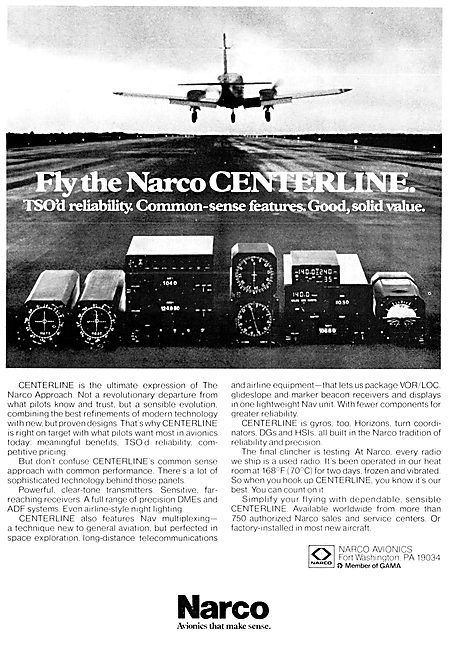Narco Centerline Avionics  1977                                  