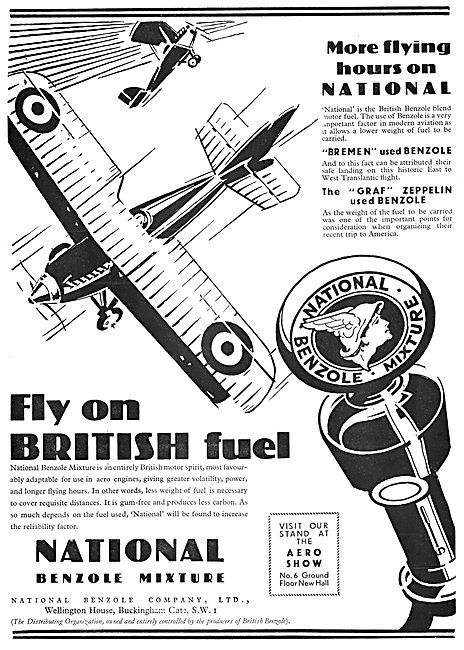 National Benzole Aircraft Fuel 1929                              