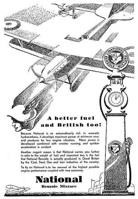 National Benzole Aviation Fuels 1933                             